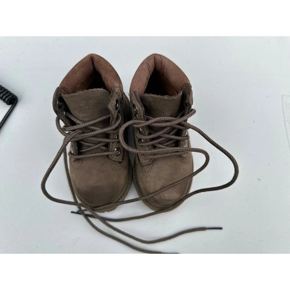 Timberland Toddler 6 Inch Premium Waterproof Boot Taupe Brown TB0A6BE6EM5 Size 4